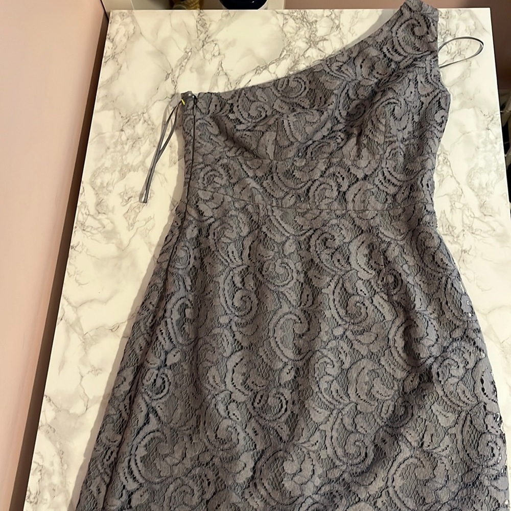Gray J-Crew one shoulder dress